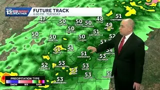 Tracking a cold front that brings rain to the Alabama forecast with a low chance of snow flurries