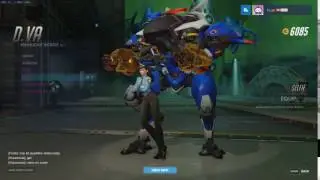 Overwatch: Officer D.va skin with golden guns and Selfie intro.