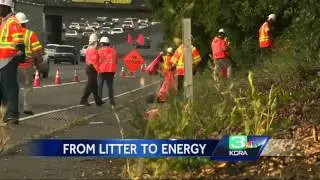 Caltrans workers pick up trash along local highways