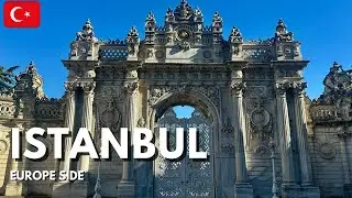 🇹🇷Istanbul Walking Tour 6 - Europe Side Coast Walkway, Ortak&ouml;y, Park, Palace | Turkey 07 | KTC