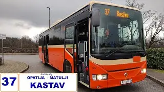 Autotrolej Rijeka linija 37: Opatija - Matulji - Kastav 4K ubrzano - Croatia bus ride