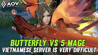 AOV : BUTTERFLY PHOENIX GAMEPLAY | VS 5 MAGE - ARENA OF VALOR