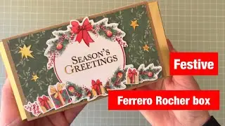 Festive Ferrero Rocher box decorated using free gift from #papercraftessentials #216 #papercraft