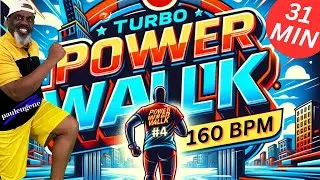 31-минутная кардиотренировка Turbo Power Walk в быстром темпе |160 ударов в минуту | 3000* шагов