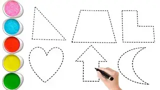 Shapes drawing for kids,  Learn 2d shapes, colors for toddlers, 2D shapes drawing part -177