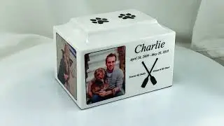 Color Photo Granite Pet Cremation Urn Vault - 3 Sizes