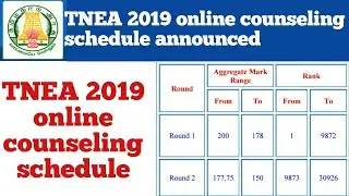 TNEA 2019 online counselling schedule announced