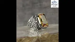 Citrine Stone in Sterling Silver Ring | Rings for Him and Her | Wedding rings | Perfect gifts |