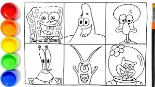How to draw SpongeBob Characters | Spongebob Drawing, Coloring | SpongeBob, Patrick Star, Squidward