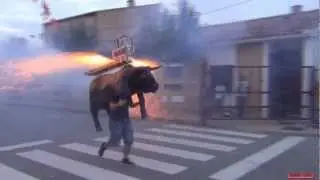 TORO DE FUEGO PARA LOS NIÑOS DE FONTELLAS (NAVARRA) 6-10-2012