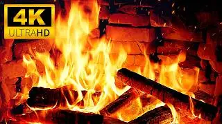 Peaceful Fireplace 4K ULTRA HD with Burning Logs & Crackling Fire Sounds🔥Cozy Fireplace Ambience