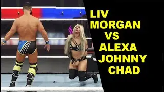 WWE 2K25 Liv Morgan vs Alex Shelly & Chad Gable & Johnny - 3 on 1