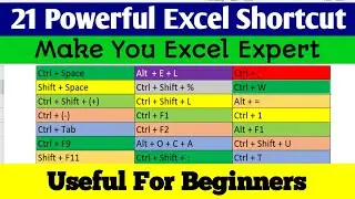 21 Powerful Shortcuts Keys | Make You Excel Expert | Most Useful Excel Shortcuts