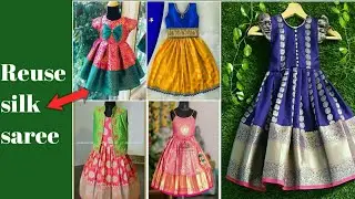 Convert old silk saree into baby girl beautiful dress||Reuse old saree into kids Dress-CaF.