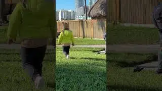 Funny Kids met a dog on the walk. Cute Baby video!