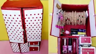 How to make a jewellery box at home with waste shopbox || make a bangle box (jewellery box)