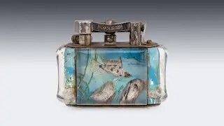 VINTAGE 20thC DUNHILL HALF-GIANT AQUARIUM TABLE LIGHTER c.1950