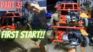 Первый запуск и часть 3 переоборудования бензинового двигателя Razor Dune Buggy!!