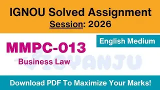 IGNOU MMPC 013 Solved Assignment 2026 Pdf Download