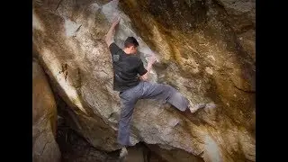 FrictionLabs Athlete Paul Dusatko fires CanOpener, V11/12 in the Poudre Canyon, CO.