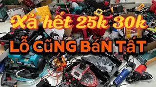 Thanh lý lô đồ cũ lộn xộn 25k 30k kéo nhật, pin 20cell, máy khoan, máy hàn, máy laze, kìm bấm