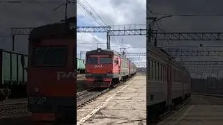 Отправление старой эрки и встречный новый демих! Электропоезда ЭР2Р-7078 и ЭД4М-0447 в Дягилево