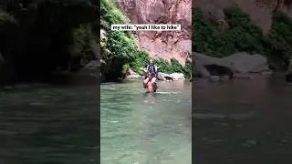 5&rsquo;2 can&rsquo;t hang in the Zion Narrows #hiking #zion #nationalpark #travel #marriage