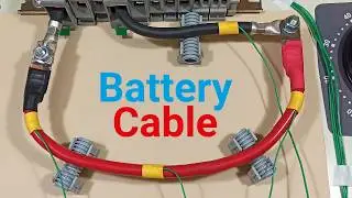 Car battery cable current test. Auto cable with pyro fuse