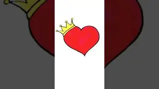 Como dibujar coraz&oacute;n con corona #shorts #drawing #art #tutorial