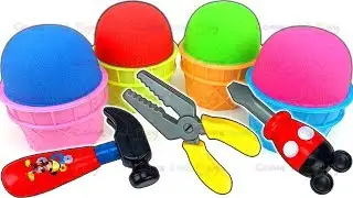 4 Kinetic Sand Ice Cream Cups with DC Cars Transformers Ooshies Surprise Toys