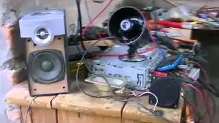 experimentando en el taller!!.. sirena convertida en amplificador