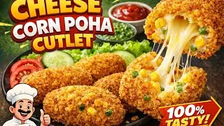 Cheese corn poha cutlet #healthyvegetablesrecipe #viralvideo 