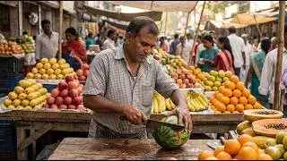 AMAZING FRUIT CUTTING SKILL | FAMOUS FRUIT SALAD PAKISTAN 😊 STREET FOOD LOVER MUST TRY!