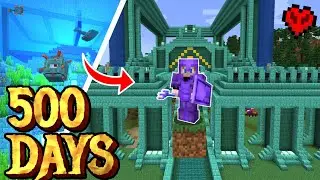 I Built a Custom Ocean Monument in Minecraft Hardcore [500 Days]