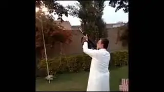 Khawar Maneka doing Hawai firing (Aerial firing) on his son's engagement function