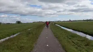 Biking in the Netherlands. Look at the different water levels!
