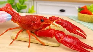Tiny Seafood Recipe 🦞 Making Miniature Fried Mozzarella Cheese Ball Lobster with Clover Mini Kitchen