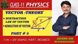 vector theory part 3 Explained subtraction Law and Resolution of vector
