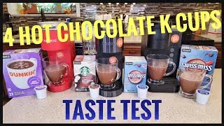 Тест на вкус горячего шоколада Starbucks Dunkin Donuts Swiss Miss K Cup в мини-кофеварке Keurig K...
