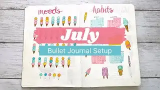 JULY BULLET JOURNAL SETUP | PLAN WITH ME | Ice Cream Theme Bullet Journal