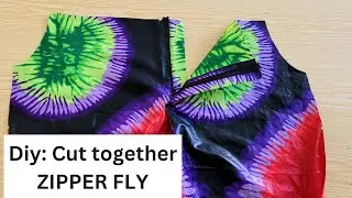 How to Attach a Zipper on a Cut together Zipper Fly. Easy and detailed