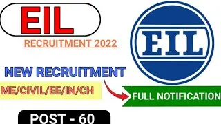 EIL Recruitment 2022 || Draftsmen vacancies || Full Notification Out ||@Railwaysengar