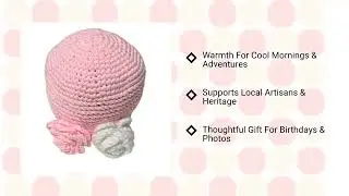 African Handmade Beanie for Girls Ages 4-10