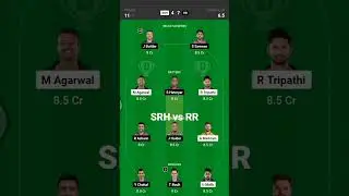 SRH vs RR dream11 teem