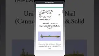 Universal Tibia Nail (Cannulated Distal & Solid Distal) #kandapple #orthopedic #orthopedicsurgery #k