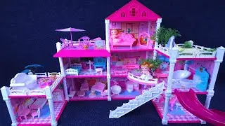 11 Minutes Satisfying with Unboxing Barbie Dream House & Pink Furniture | Review ASMR