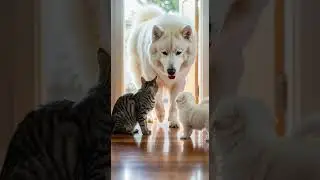 Dog Meets Cat for the First Time Reaction #dog #cat #funny