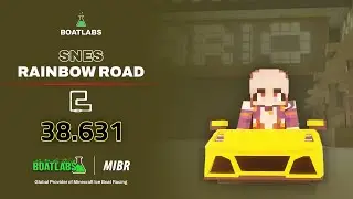 Rainbow Road SNES WORLD RECORD Hotlap - 38.631 - Minecraft Ice Boat Racing - Boatlabs