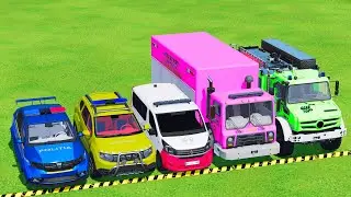 TRANSPORTING POLICE CARS, AMBULANCE, FIRE DEPARTMENT VEHICLES WITH TRUCKS TO THE GARAGE! FS22 #387