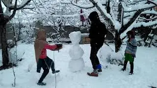 snow man - first snowfall in ghizer - gilgit baltistan